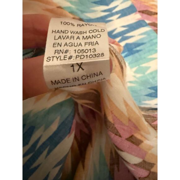 Savannah Jane Ruidoso Aztec Button Down Dress Duster embroidered size 1X NWT - Picture 14 of 14